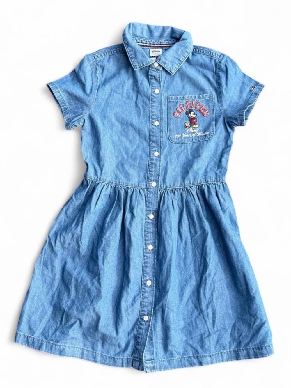 Disney x Tommy Hilfiger Disney100 Mickey Denim Dress Girls 8/10 NWT